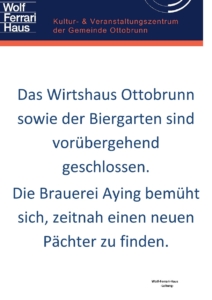 Wirtshaus geschlossen
